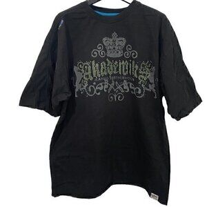 Akademics Jeanius Brotherhood Mens Shirt Graphic Studded Short Sleeve Y2K 2XL